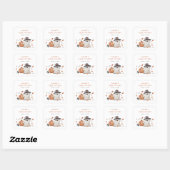 Sticker Carré Baby shower d'Halloween (Feuille)