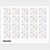 Sticker Carré baby shower d'illustrations de plage nautique (Feuille)