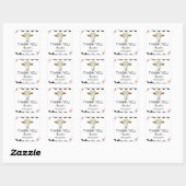 Sticker Carré Baby shower d'impression de vache noire rose (Feuille)