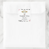 Sticker Carré Baby shower d'impression de vache noire rose (Sac)