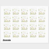 Sticker Carré Baby shower Dinosaure Aquarelle Douce (Feuille)