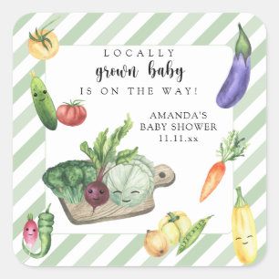 Sticker Carré Baby shower du marché des producteurs de bébés cul