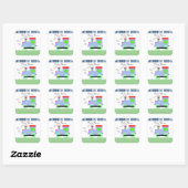 Sticker Carré Baby shower du train Choo Choo (Feuille)