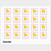 Sticker Carré Baby shower en caoutchouc (Feuille)
