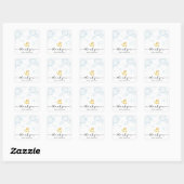 Sticker Carré Baby shower en caoutchouc (Feuille)