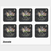Sticker Carré Baby shower Enchanted Forest Woodland Animaux (Feuille)