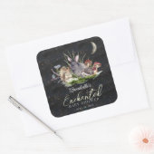 Sticker Carré Baby shower Enchanted Forest Woodland Animaux (Enveloppe)