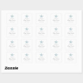 Sticker Carré Baby shower étoile bleue (Feuille)
