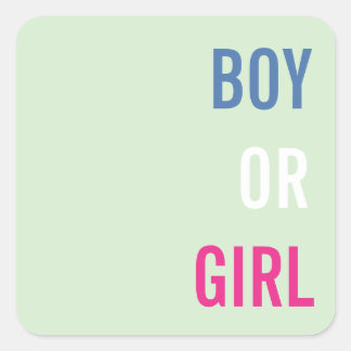 Sticker Carré Baby Shower Fille ou Garçon