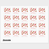 Sticker Carré Baby shower Filles fraises (Feuille)