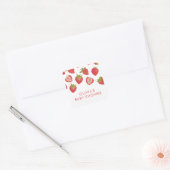 Sticker Carré Baby shower Filles fraises (Enveloppe)