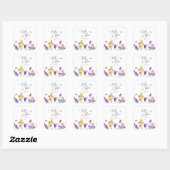 Sticker Carré Baby shower fleur sauvage Bloom (Feuille)