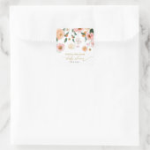 Sticker Carré Baby-Shower Fleurs de Coquelicot Rose  (Sac)