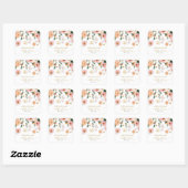 Sticker Carré Baby-Shower Fleurs de Pavot Rose (Feuille)