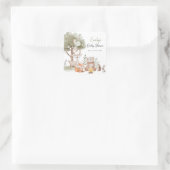Sticker Carré Baby shower forestier (Sac)