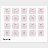 Sticker Carré Baby shower français Rose Bow & Stripes (Feuille)