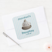 Sticker Carré Baby shower Garçon Blue Little Dumpling (Enveloppe)