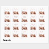 Sticker Carré Baby shower Garçon de Bear Mountain Forest (Feuille)