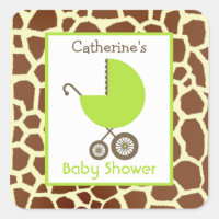 Baby shower Green Carriage & Giraffe Imprimer