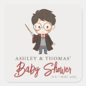 Sticker Carré Baby shower Harry Potter simple (Devant)
