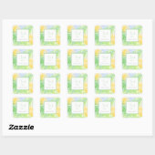Sticker Carré Baby shower hawaïen Feuille tropical vert (Feuille)