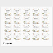 Sticker Carré Baby shower Jungle Safari (Feuille)