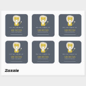 Sticker Carré Baby shower Lion mignon (Feuille)