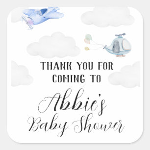 Sticker Carré Baby shower Merci