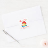 Sticker Carré Baby shower Merci Duck (Enveloppe)