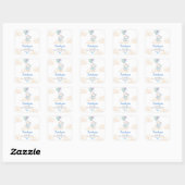 Sticker Carré Baby shower Merci Whimsical Flottant Kitten (Feuille)