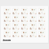 Sticker Carré Baby shower minimal Boho Boy (Feuille)