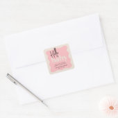 Sticker Carré Baby shower moderne Hello Baby Pink & Cream (Enveloppe)