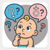 Sticker Carré Baby shower name survey card (Devant)