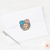 Sticker Carré Baby shower name survey card (Enveloppe)