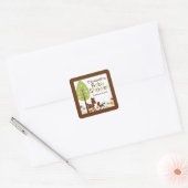Sticker Carré Baby shower neutre Baby Deer Invitation (Enveloppe)
