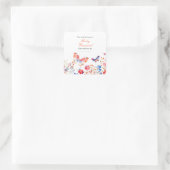 Sticker Carré Baby Shower Papillon Floral d'Été (Sac)