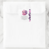 Sticker Carré Baby shower Peacock pour bébé rose et pourpre (Sac)