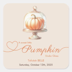 Sticker Carré Baby shower Petit Citrouille – Automne Chic