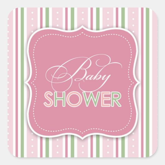 Sticker Carré Baby shower pour une Autocollante fille (Devant)
