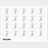 Sticker Carré Baby shower robot (Feuille)