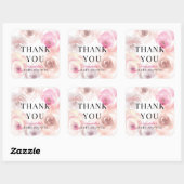 Sticker Carré Baby shower Rose bébé en fleurs aquarelle (Feuille)