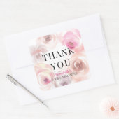Sticker Carré Baby shower Rose bébé en fleurs aquarelle (Enveloppe)