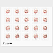 Sticker Carré Baby shower rose Citrouille (Feuille)