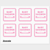 Sticker Carré Baby shower rose moderne (Feuille)