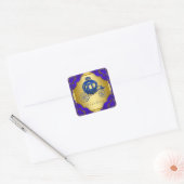 Sticker Carré Baby shower Royal Blue et Gold Prince (Enveloppe)