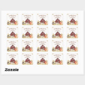 Sticker Carré Baby shower Rustique Barnyard Farm Animaux (Feuille)
