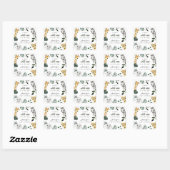 Sticker Carré Baby shower sauvage d'une jungle (Feuille)