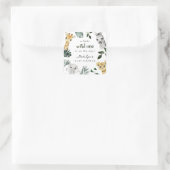 Sticker Carré Baby shower sauvage d'une jungle (Sac)