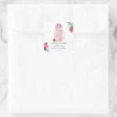 Sticker Carré Baby shower spécial Smoothie Berry (Sac)