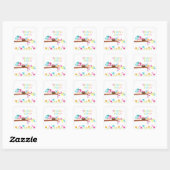 Sticker Carré Baby shower Triplets de Merci de nids mignons (Feuille)